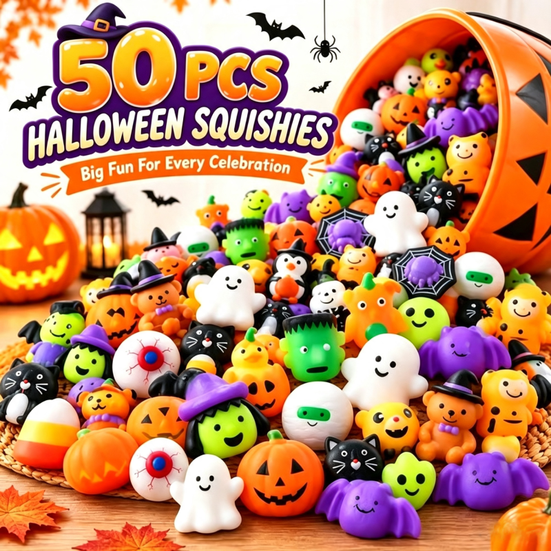 🔥Last Day 50% OFF - 🎃 50PCS Halloween Mochi Squishy Toys - 50pcs