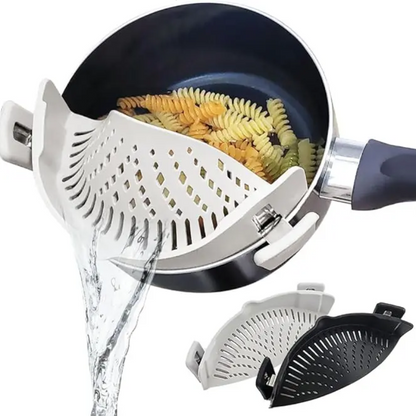 Clip-On Pot Strainer – Drain Pasta Without a Colander