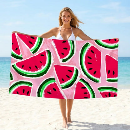 Premium Quick-Dry Fruit Print Beach Towel