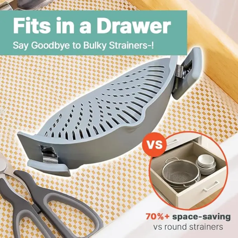 Clip-On Pot Strainer – Drain Pasta Without a Colander