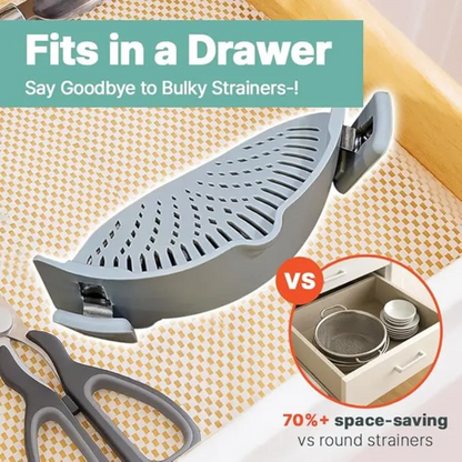 Clip-On Pot Strainer – Drain Pasta Without a Colander