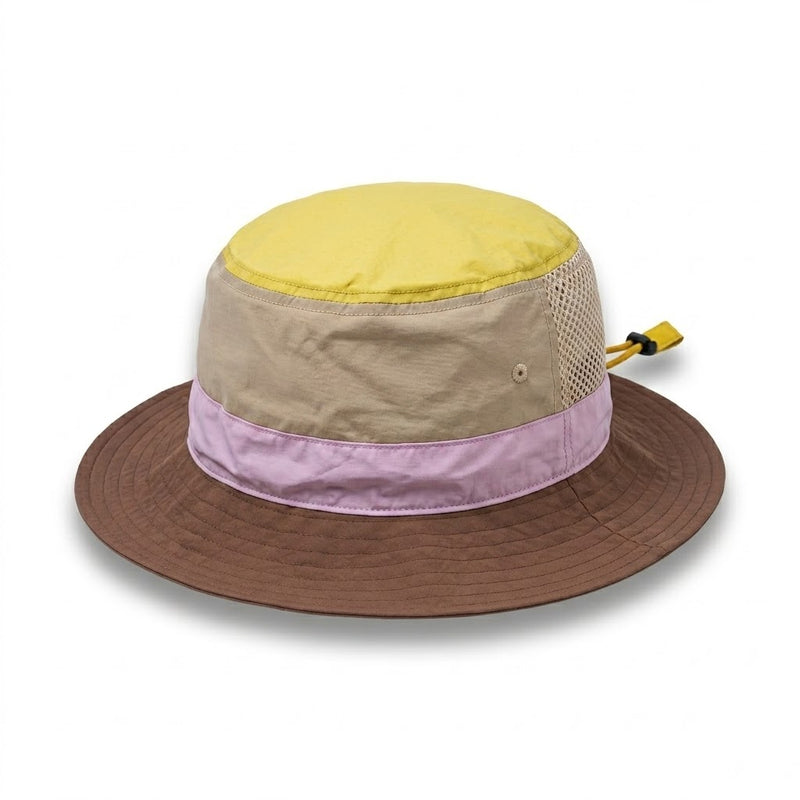 Color-Blocked Gorpcore Mesh Ventilation Bucket Hat