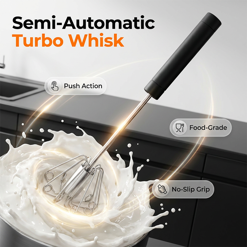 🥚 BUY 2 GET 1 FREE! 🔥Stainless Steel Semi-Automatic Hand Egg Beater – Fast & durable – Perfect for eggs, batter or cream – smooth whisking without effort 🍳
